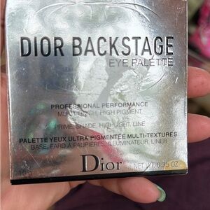 Dior Backstage Eye Palette — Silver Exterior with Hints of Green and Pink